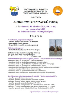 Vabilo na komemorativno svečanost